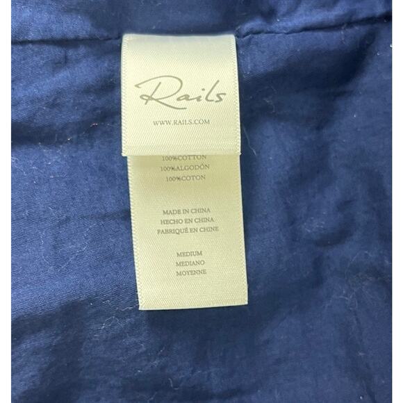 Rails Loulou Blue Noja Stripe Sleeveless Linen Blend Tiered Maxi Dress Sz Medium - Picture 11 of 12